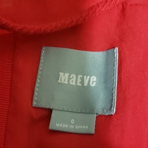 Anthropologie Maeve Lattice Neck Dress Red - Picture 9 of 10